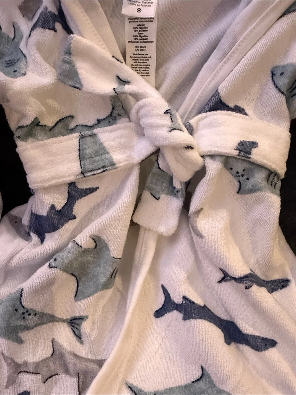 Carter's Striped Hooded Baby Robe in Blue and White